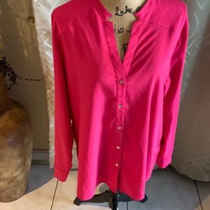 Karl lagerfeld hot pink blouse